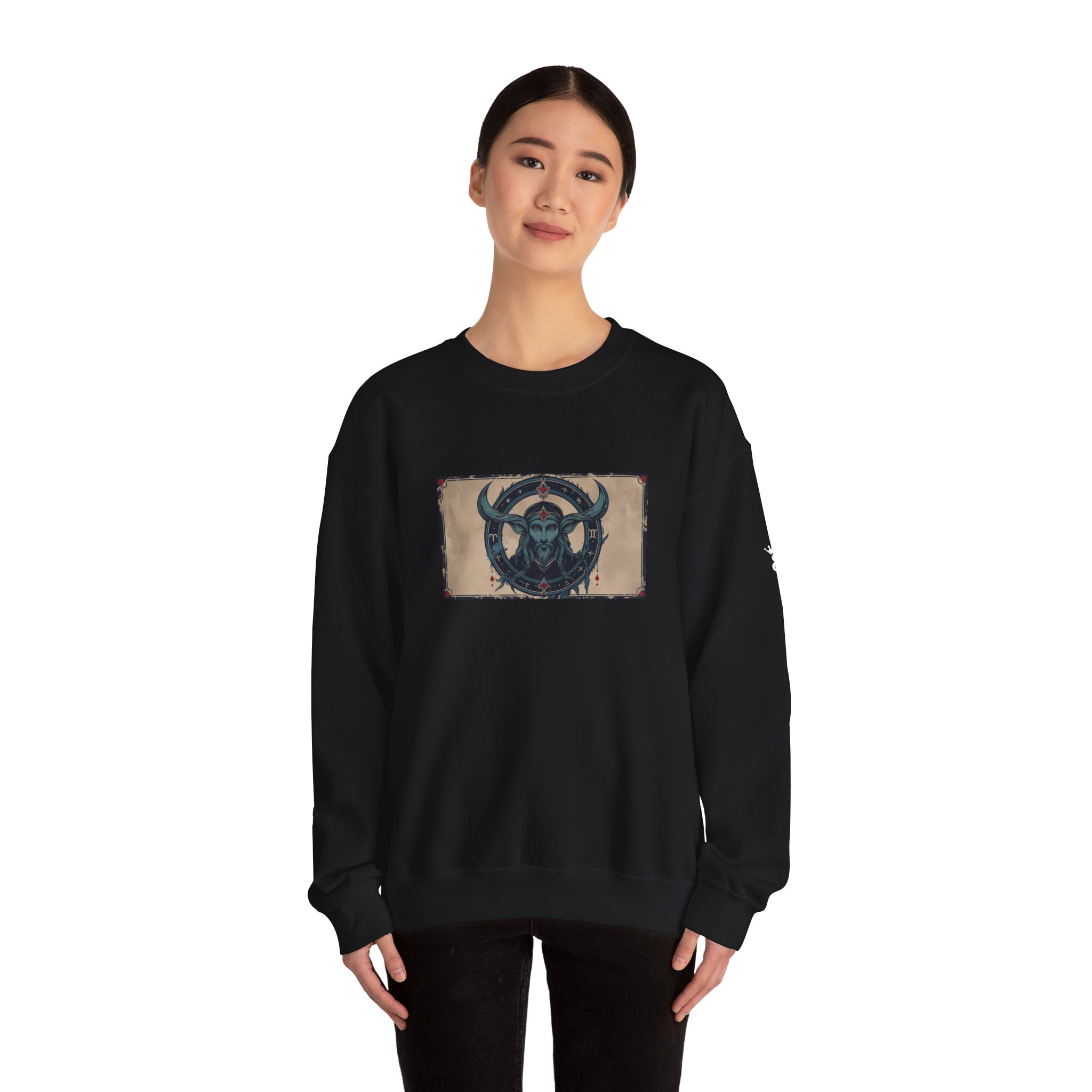 Capricorn - Gothic Zodiac Blue Sweatshirt - Image 12