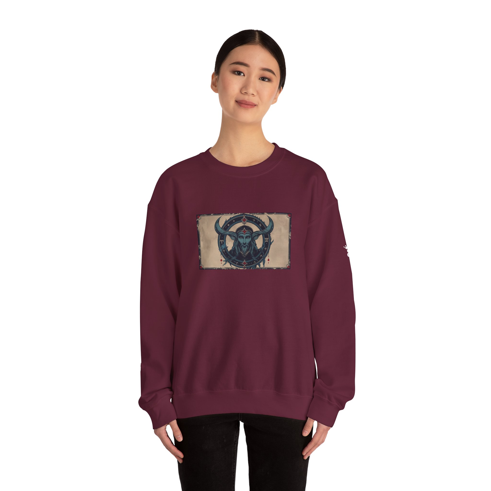 Capricorn - Gothic Zodiac Blue Sweatshirt - Image 24