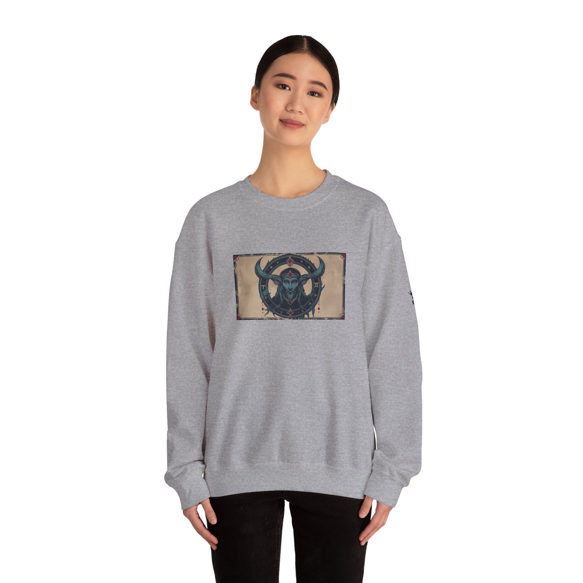 Capricorn - Gothic Zodiac Blue Sweatshirt - Image 20