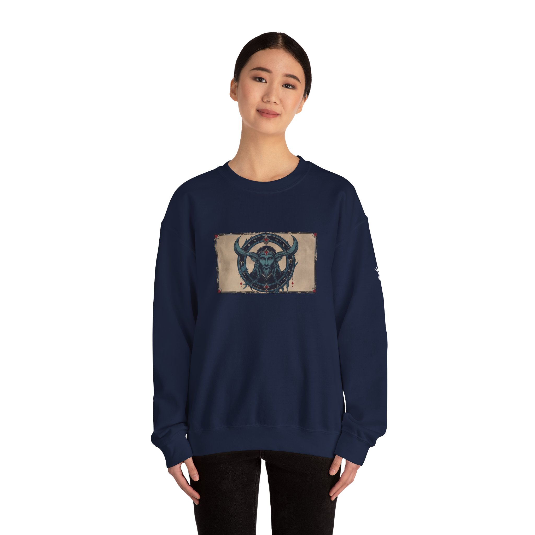 Capricorn - Gothic Zodiac Blue Sweatshirt - Image 32