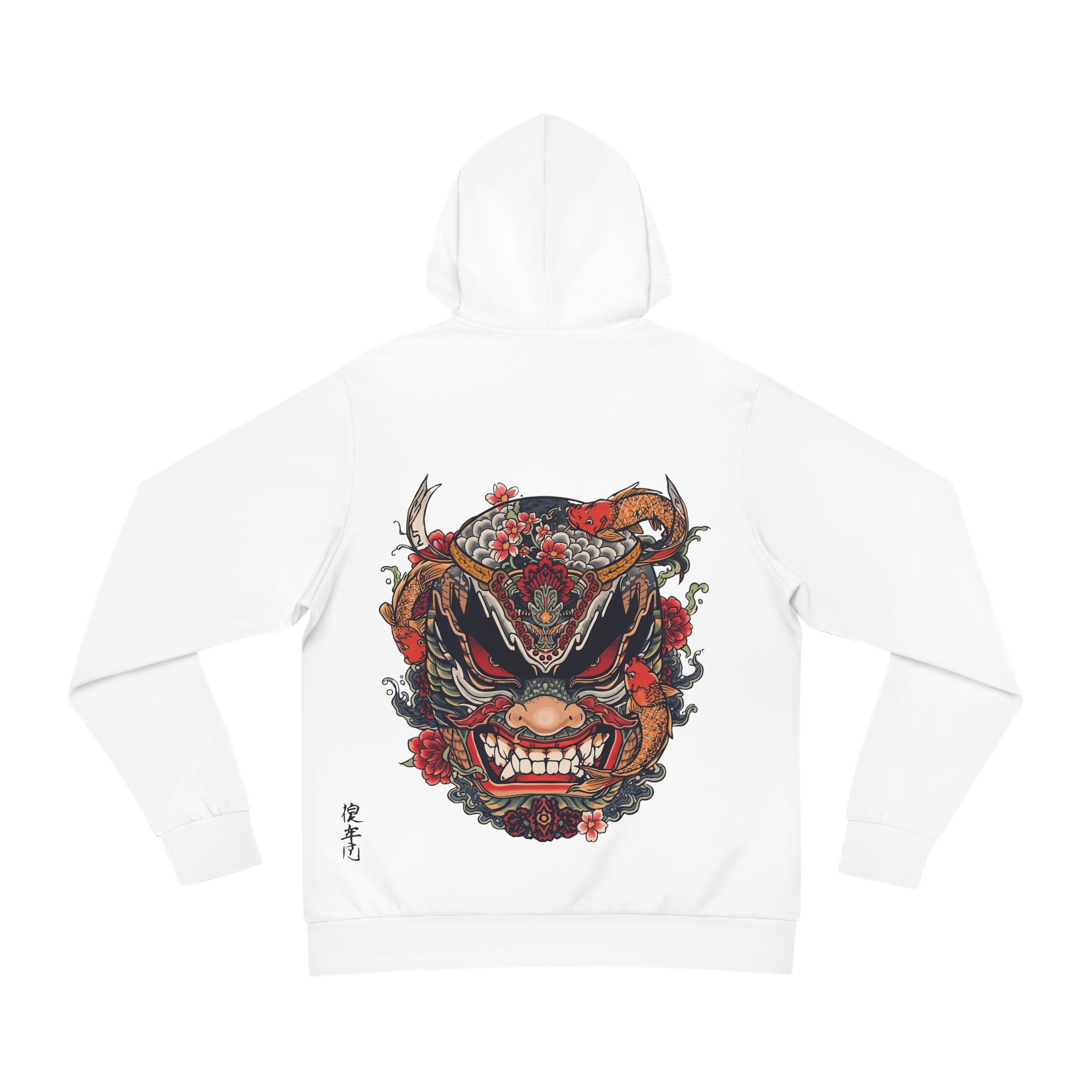 Bold Oni Mask Hoodie - Japanese Irezumi Tattoo Art Streetwear