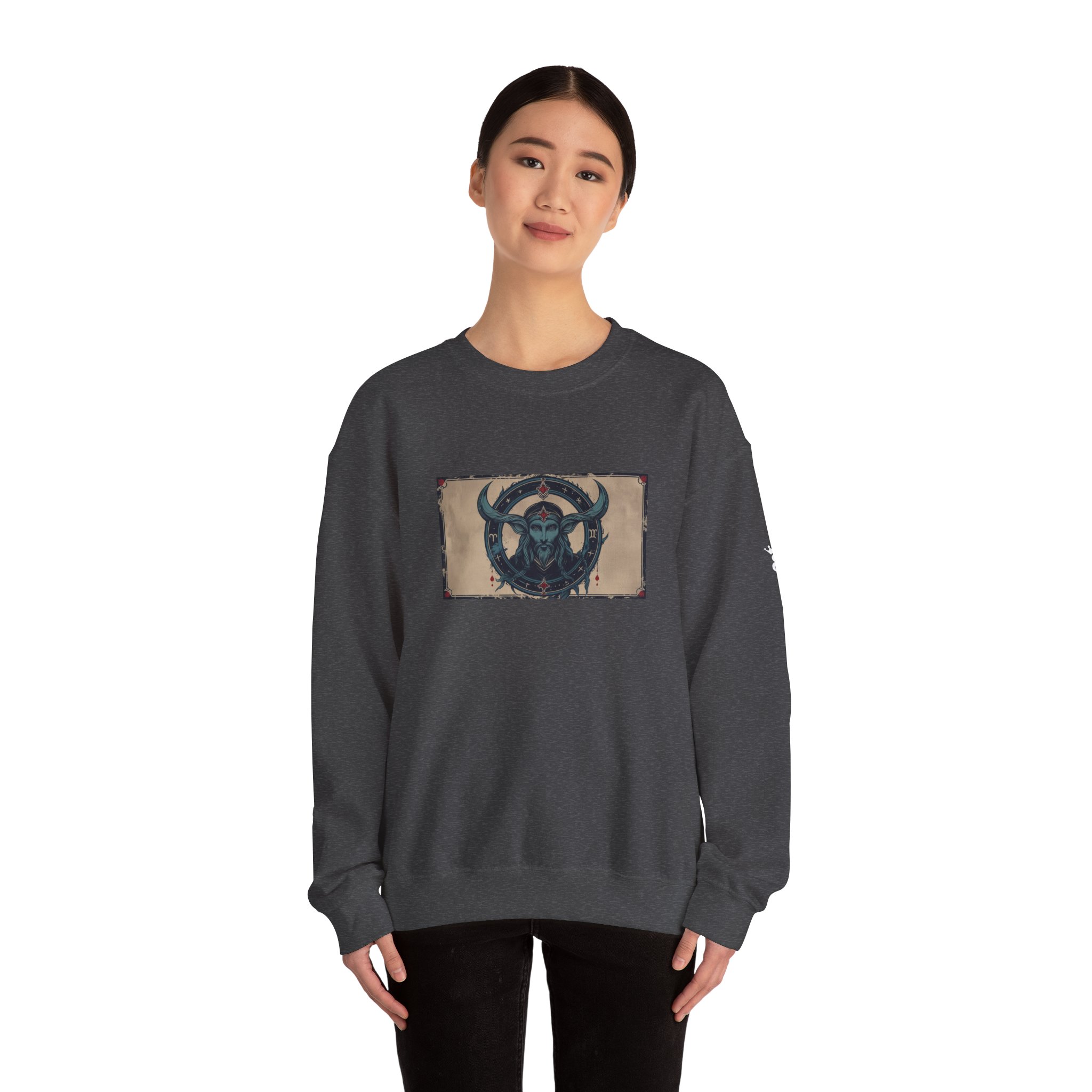 Capricorn - Gothic Zodiac Blue Sweatshirt - Image 28