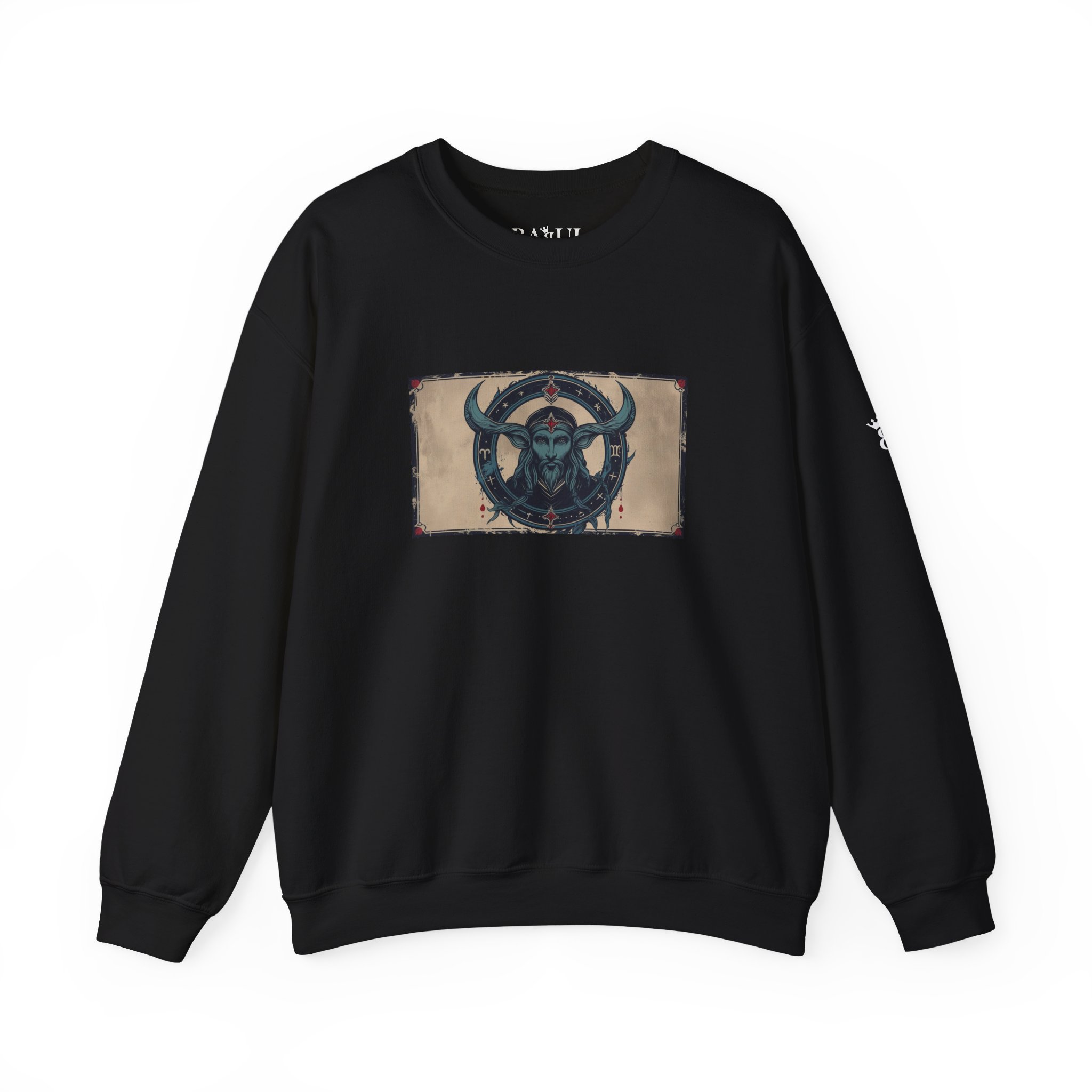 Capricorn - Gothic Zodiac Blue Sweatshirt - Image 9