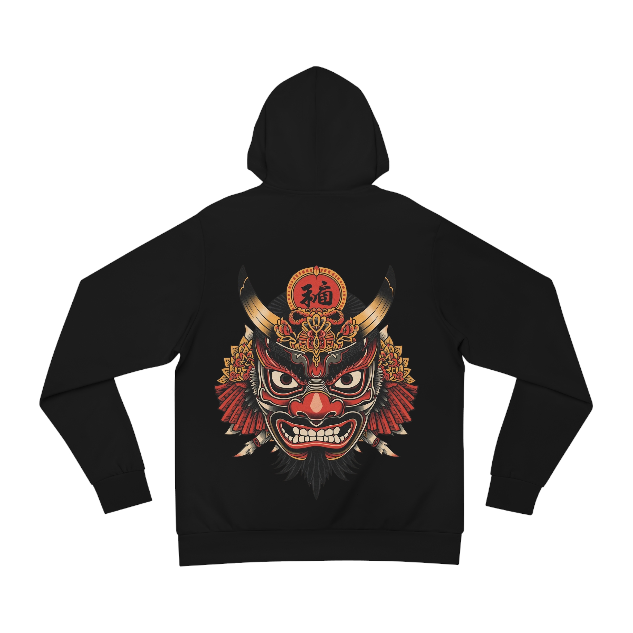 Bold Oni Mask Hoodie - Japanese Irezumi Tattoo Art Streetwear
