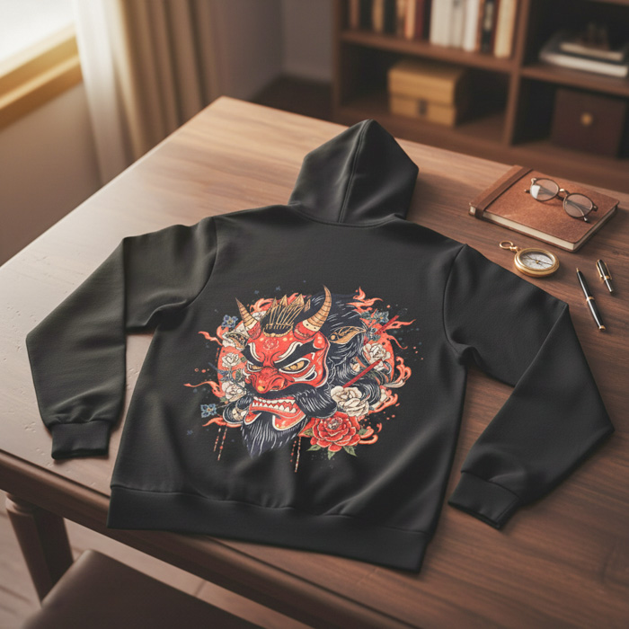 🔥 Unleash the Demon: The Power and Mystique of the Oni Mask Hoodie