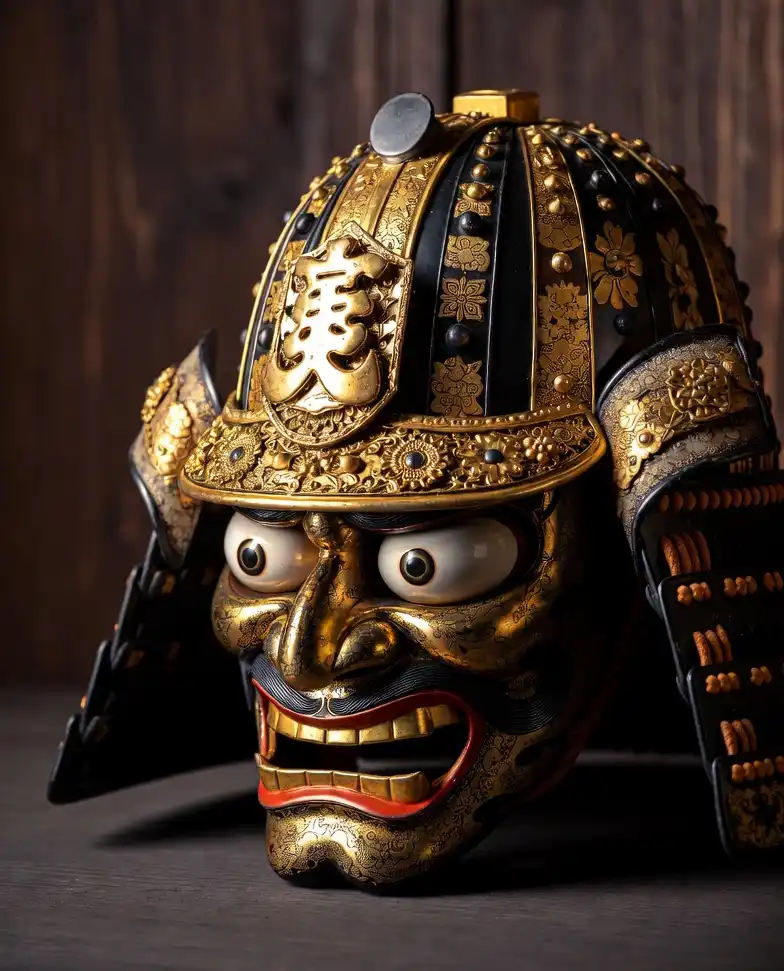 The magnificent Owari Tokugawa helmet (kabuto) and menpō (face guard) 

