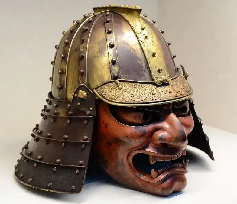 The magnificent Owari Tokugawa helmet (kabuto) and menpō (face guard)
