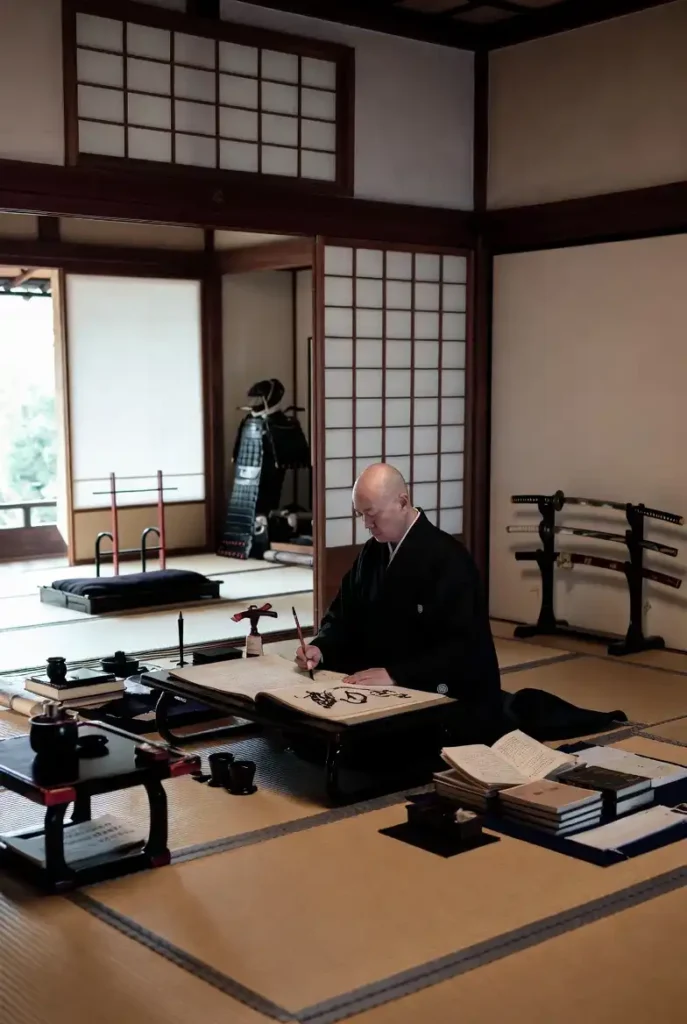 samurai warrior in his household