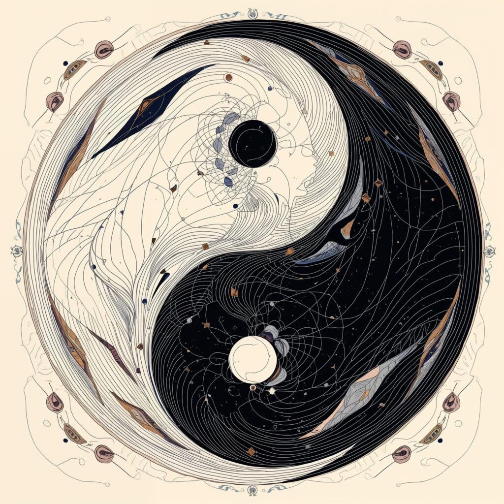 Yin and yang like art of AI