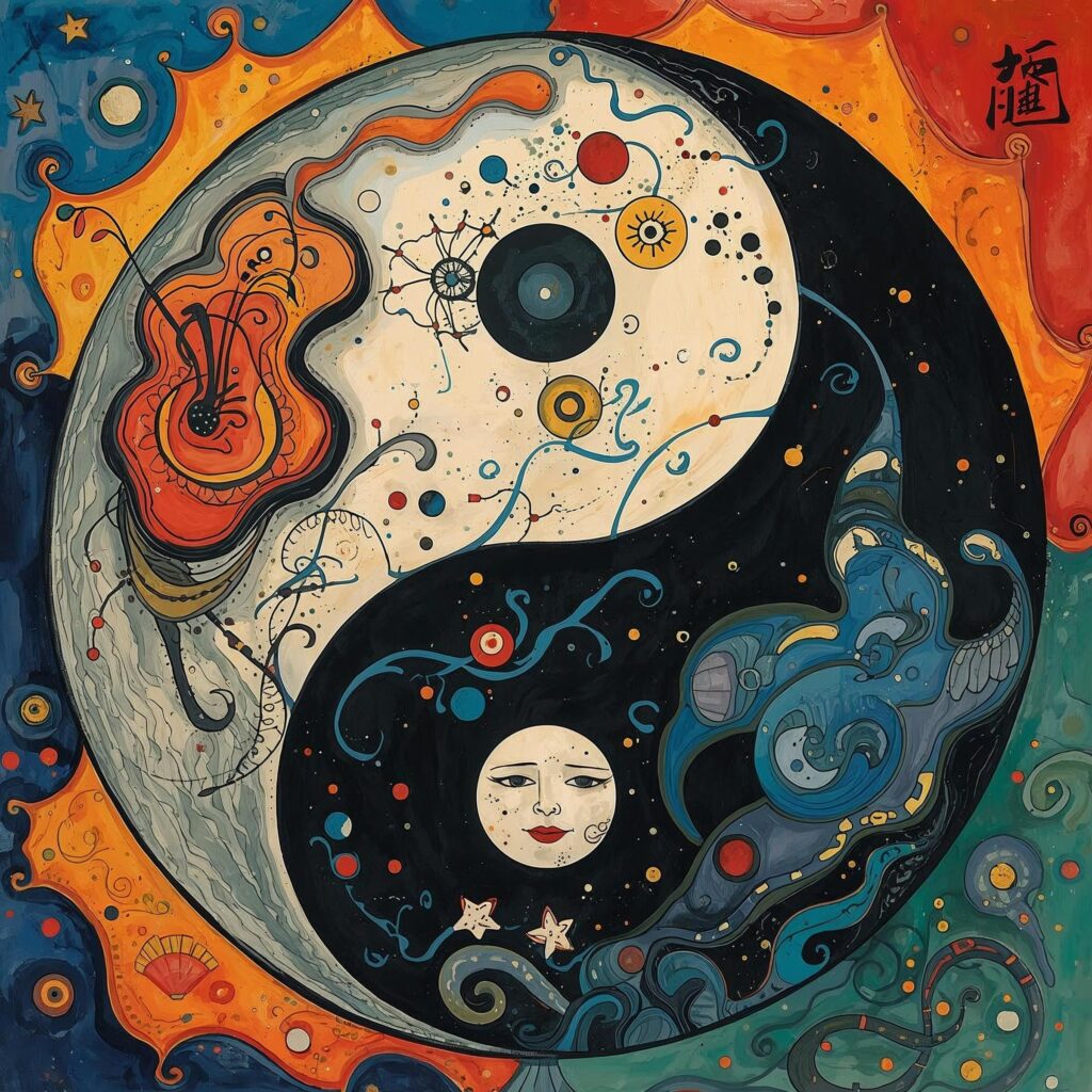 Yin and yang like art of Chagall