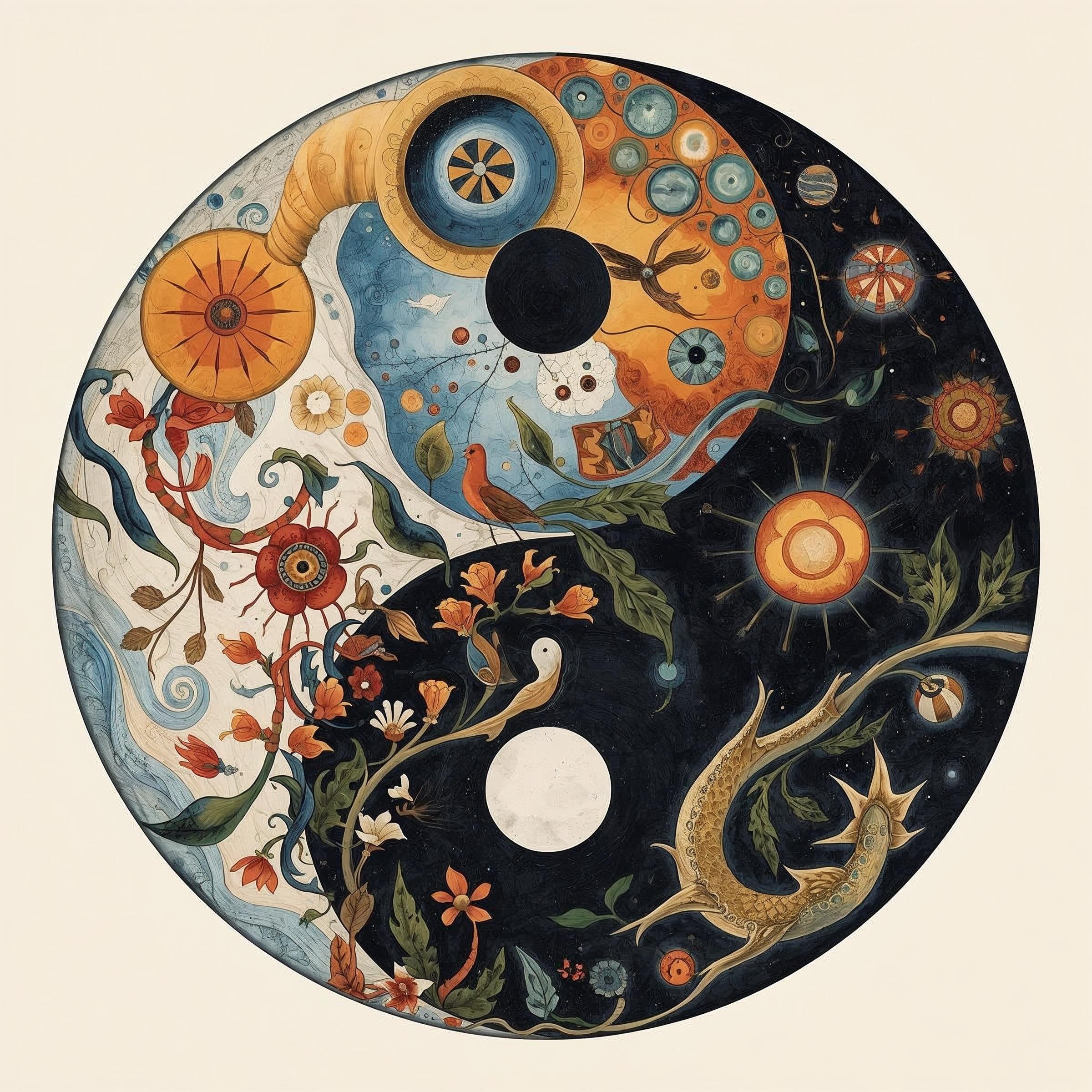 Yin and yang like art of Chagall