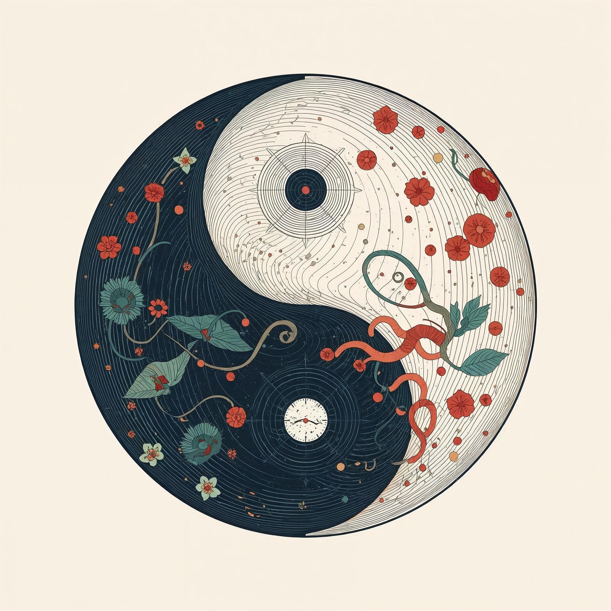 Yin and yang like art of Folon