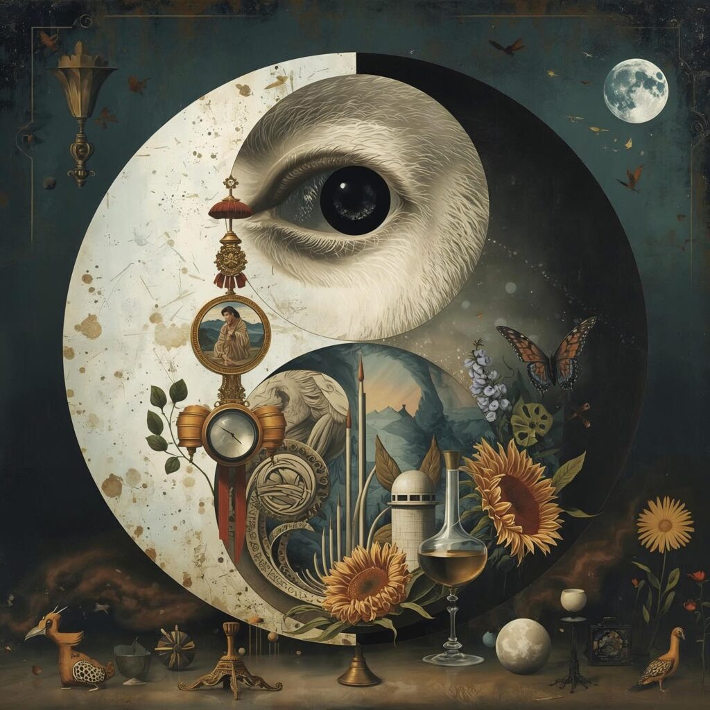 Yin and yang like art of Magritte