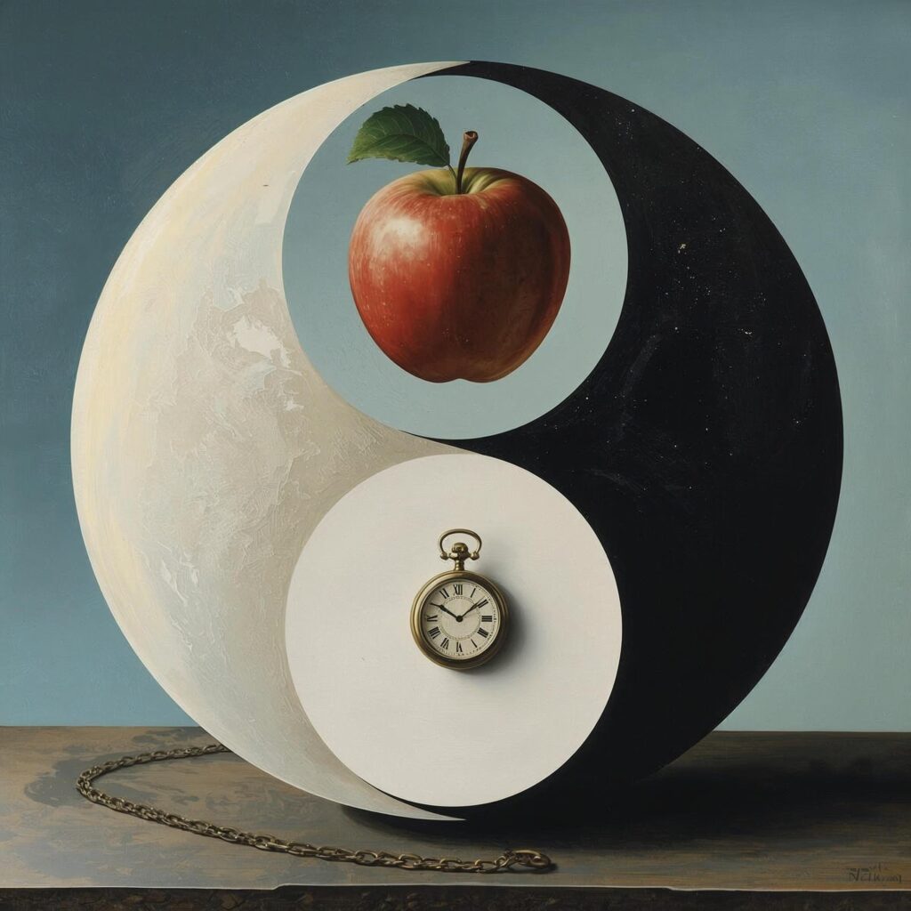 Yin and yang like art of Magritte