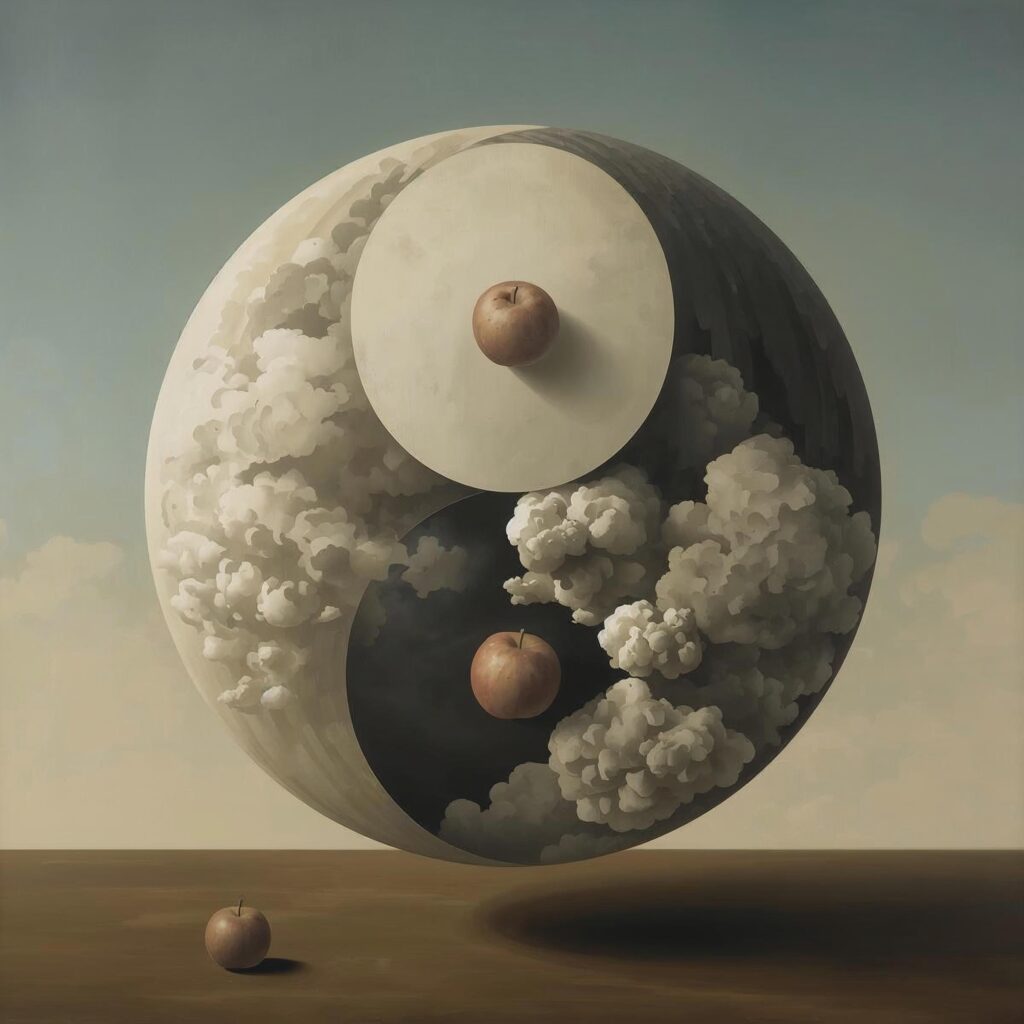 Yin and yang like art of Magritte