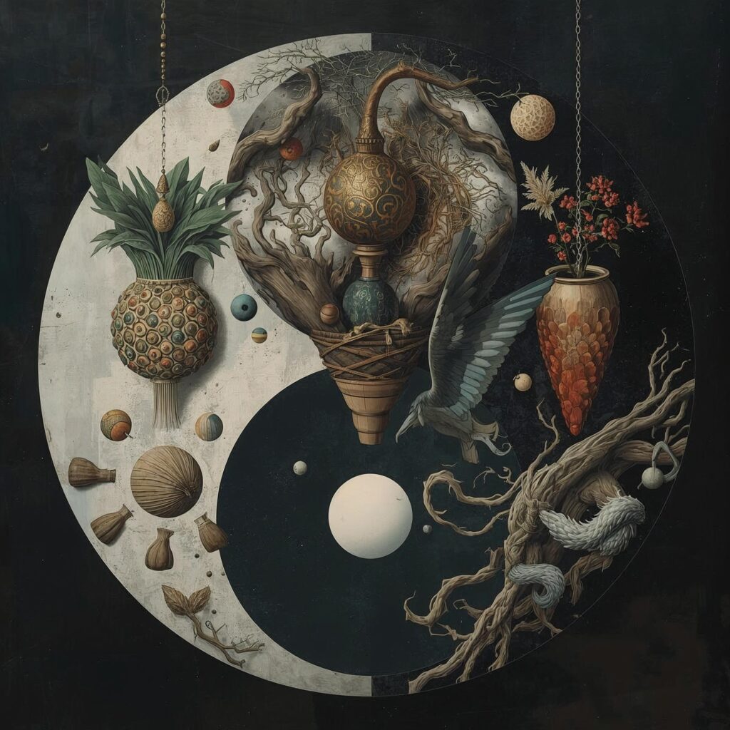 Yin and yang like art of Magritte