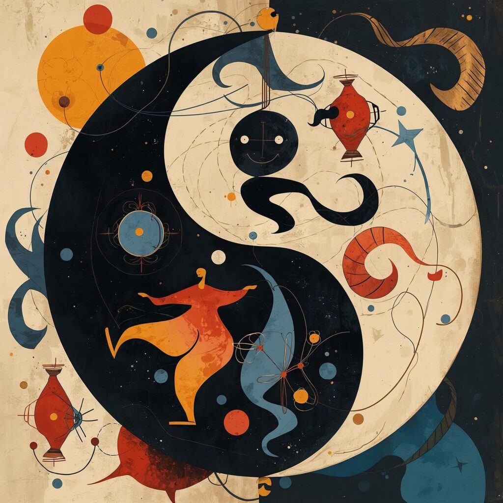 Yin and yang like art of Mirò
