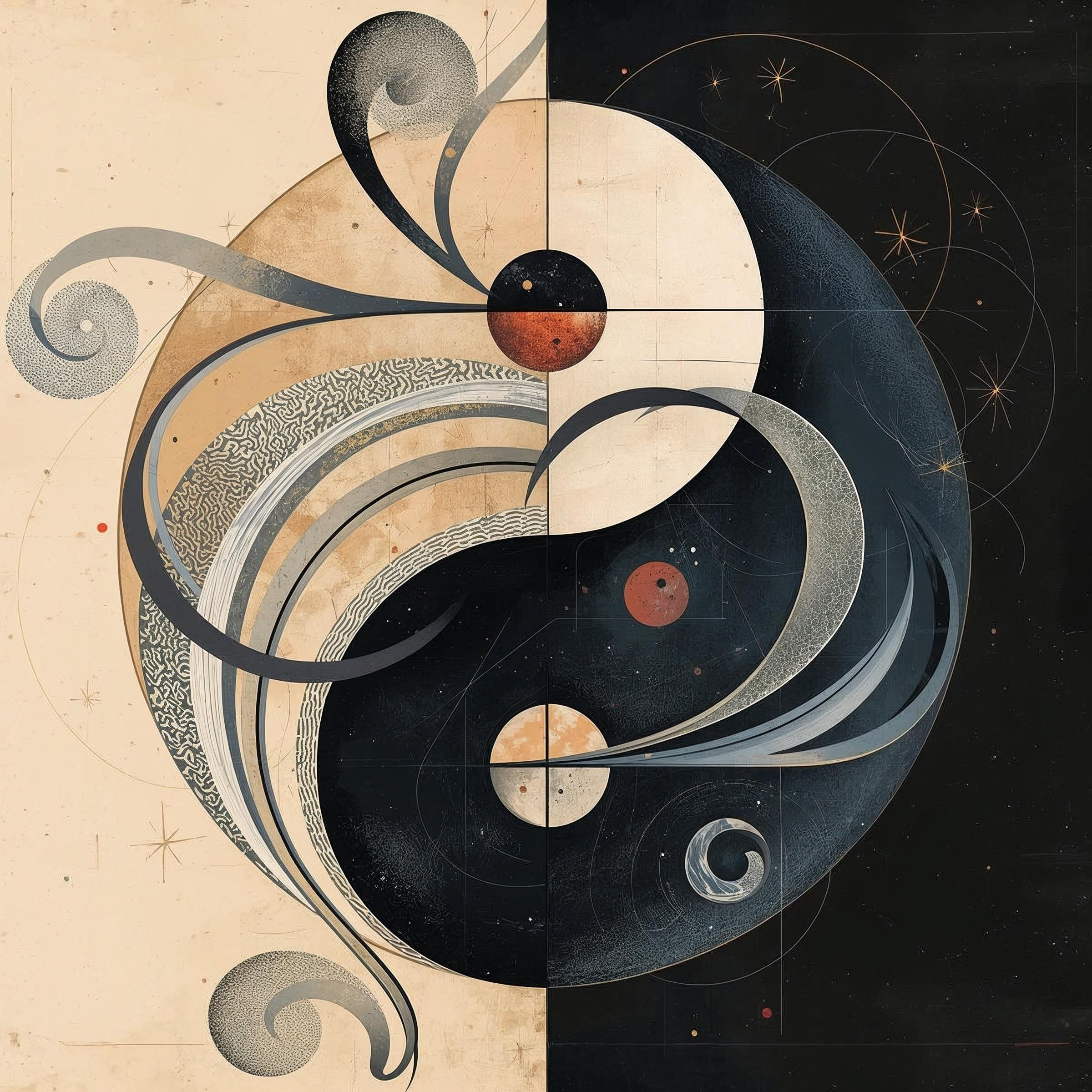 Yin and yang like art of Mirò