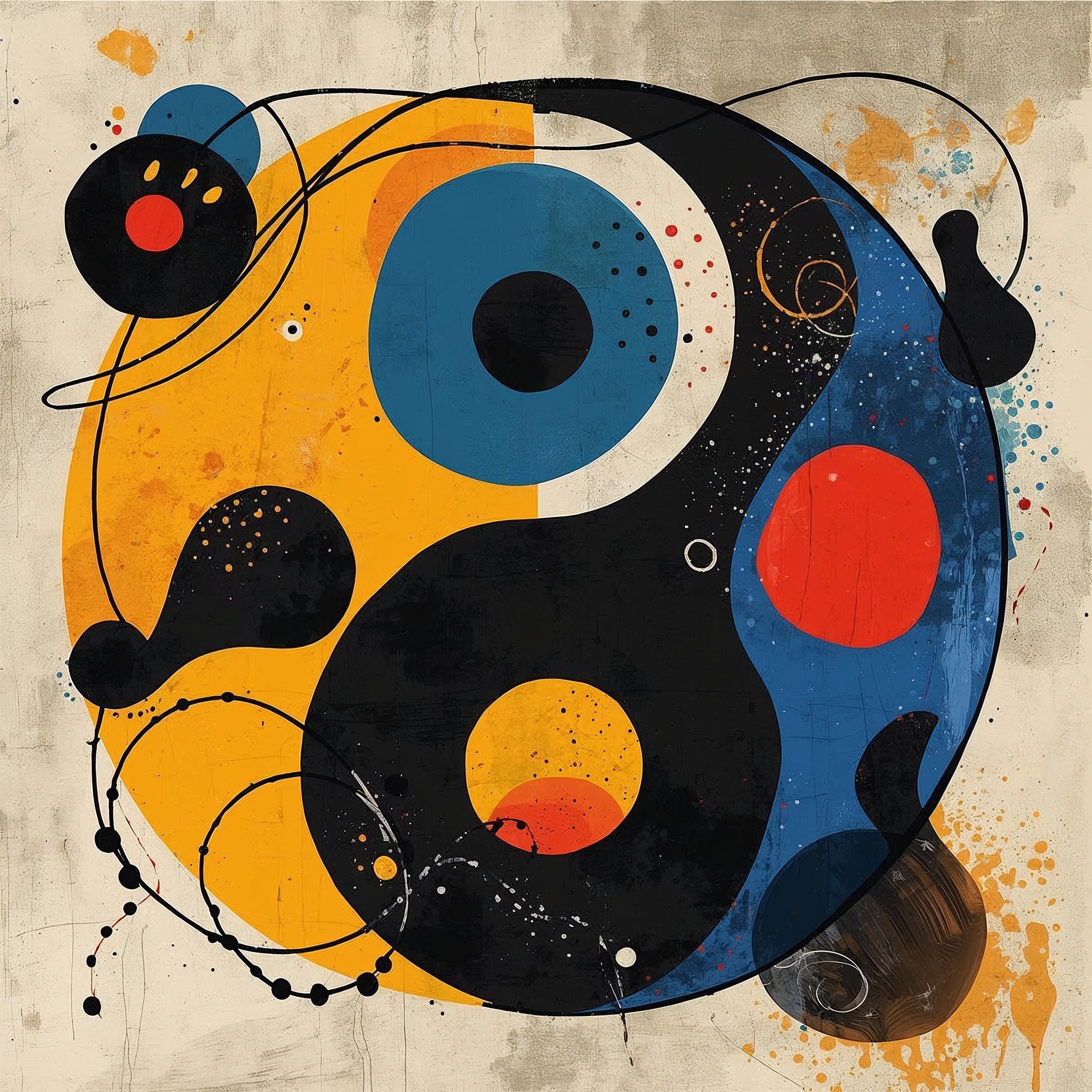 Yin and yang like art of Mirò