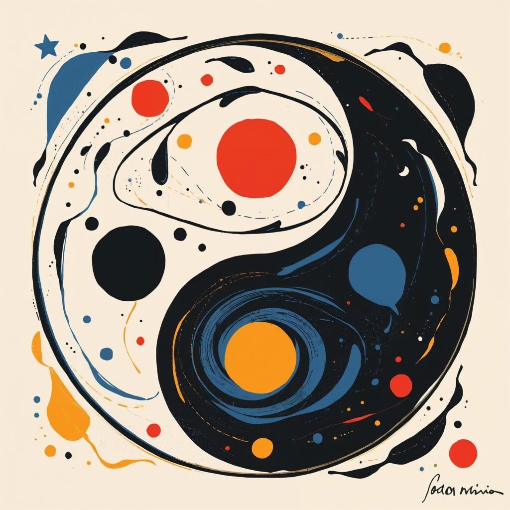 Yin and yang like art of Mirò