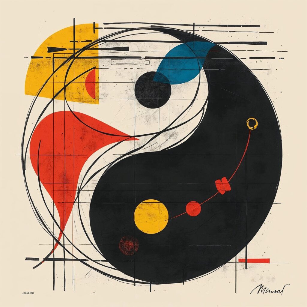 Yin and yang like art of Mirò