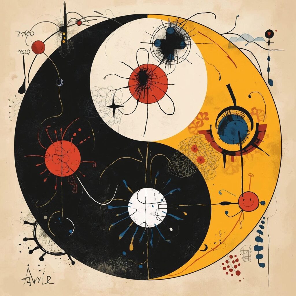 Yin and yang like art of Mirò