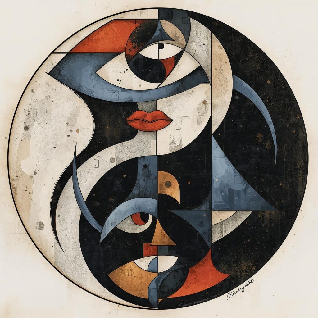 Yin and yang like art of Picasso