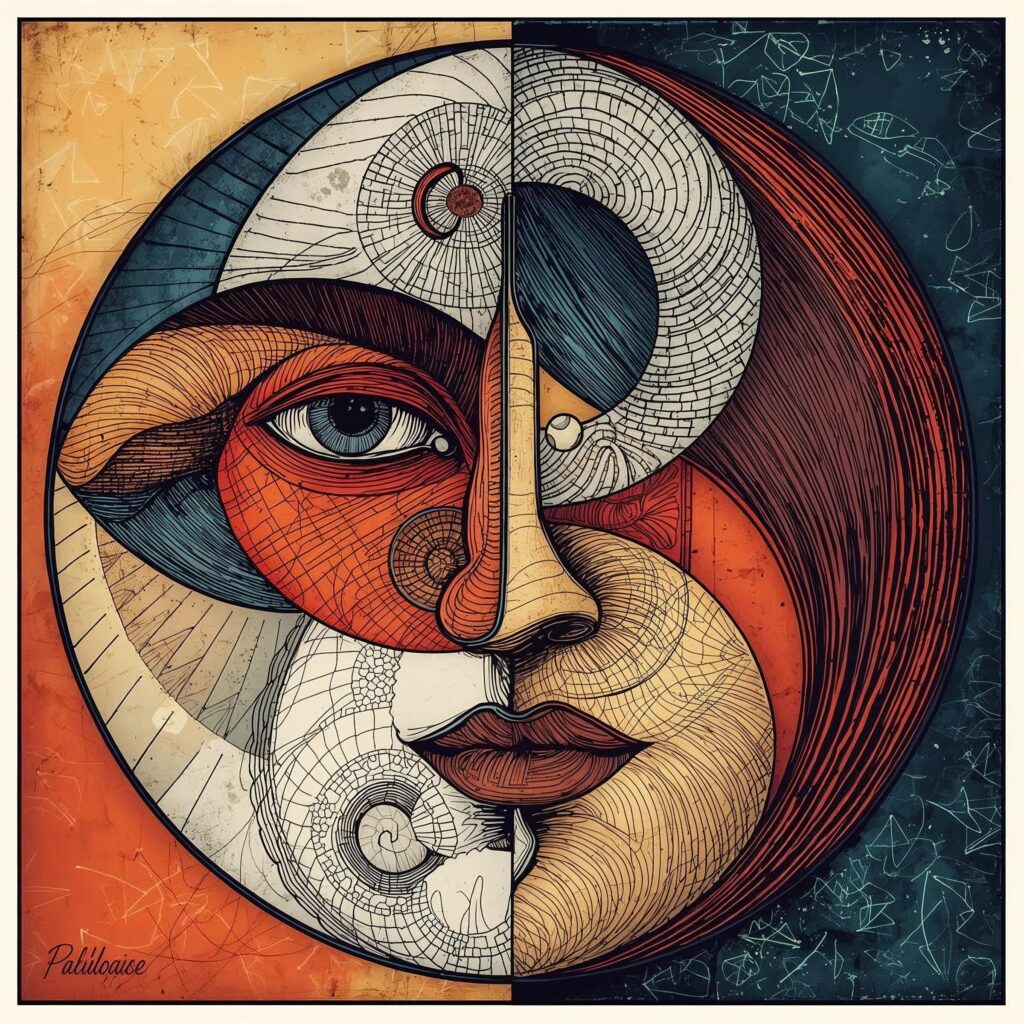 Yin and yang like art of Picasso