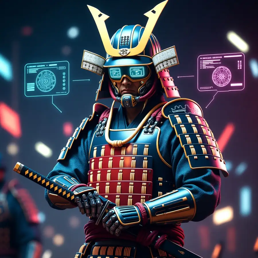 Neo Bushido Cyborg Warrior T-shirts